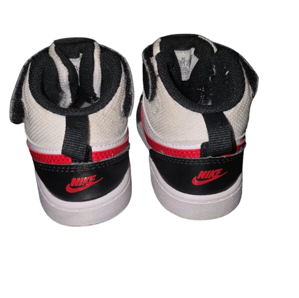 Nike Court Borough Mid 2 'White University Red - Picture 3 of 4